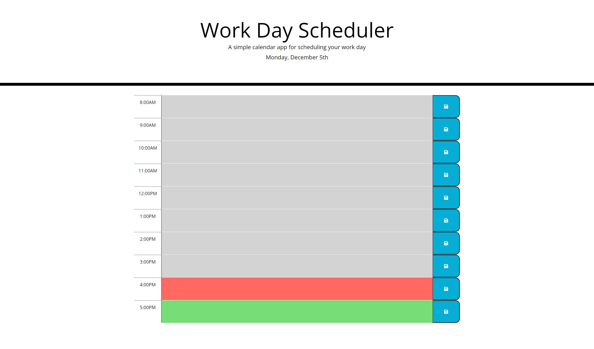 Workday-Schedule